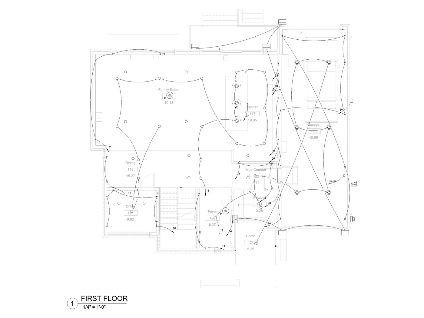 Sheet E-2, electrical first floor
